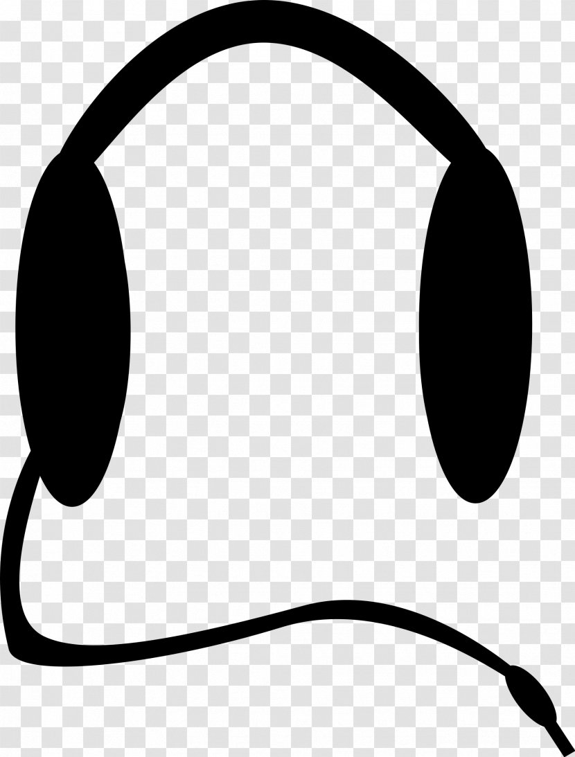 Headphones Clip Art Stereophonic Sound Loudspeaker Black & White - Headset - M Transparent PNG