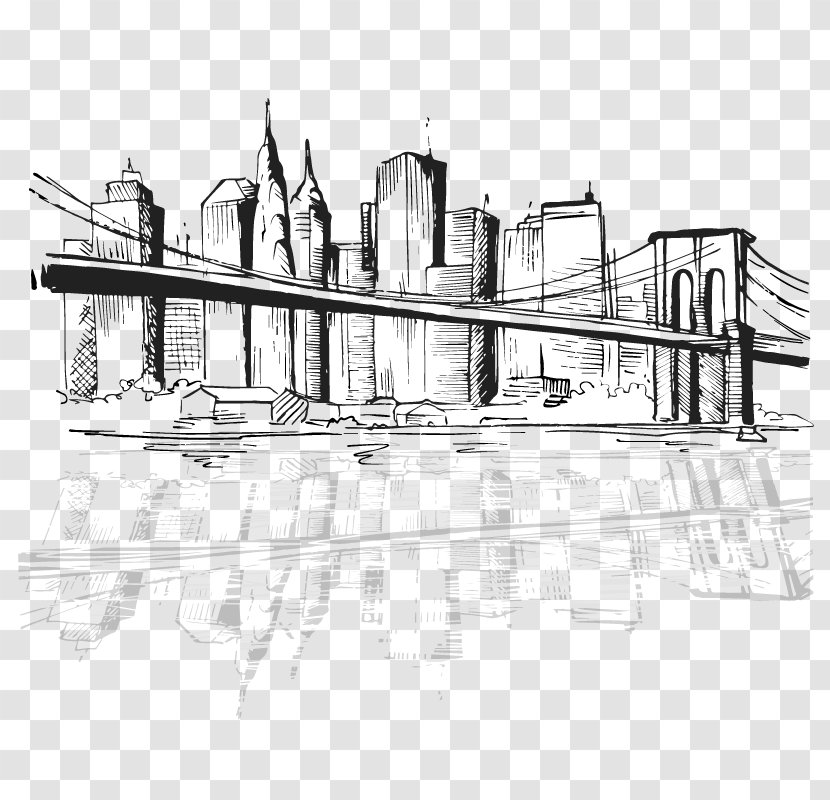 Mr. Locks Security Systems New York City Digital Art Drawing - Vector Painted Bridge Transparent PNG