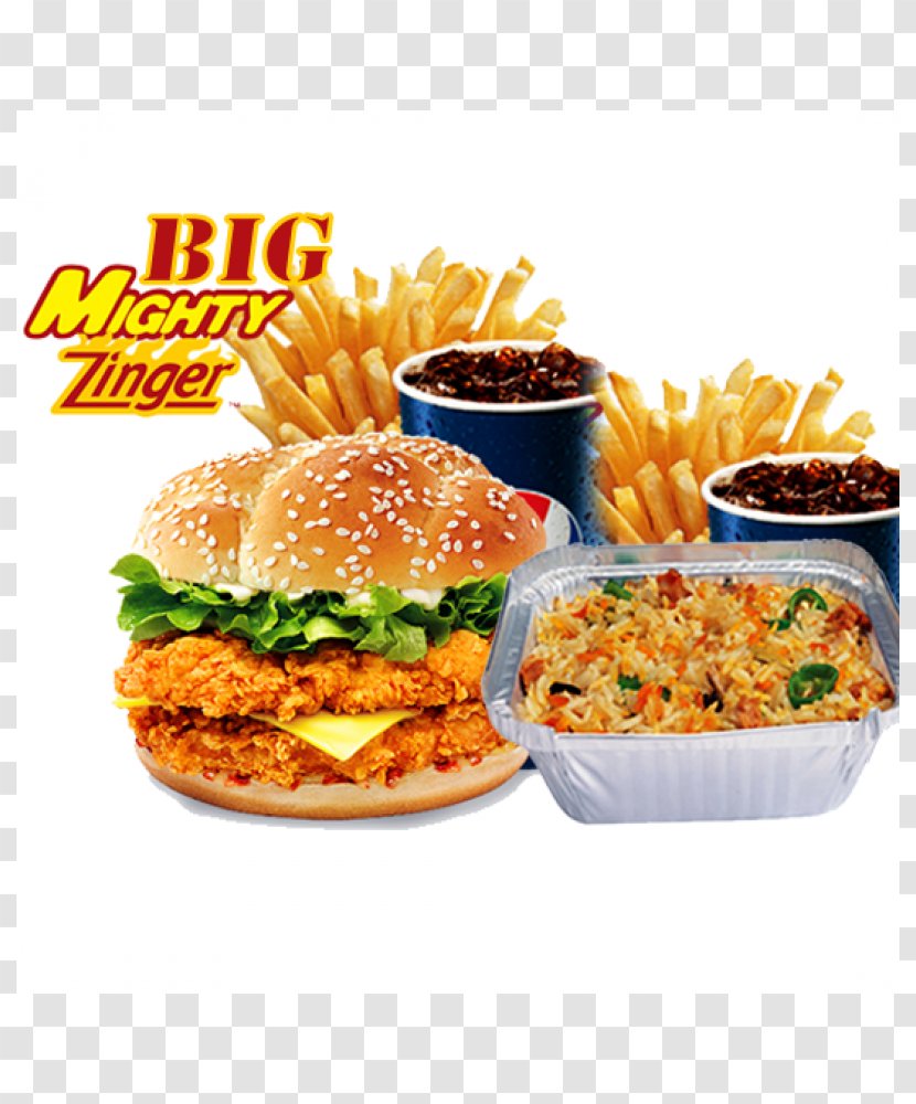 Cheeseburger KFC Hamburger Fried Chicken Veggie Burger - Food - Zinger Transparent PNG