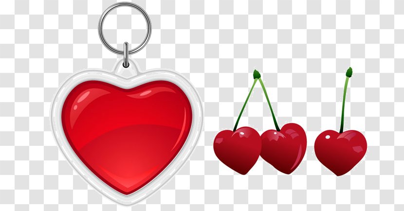 Euclidean Vector - Fruit - Love And Cherry Red Keychain Transparent PNG