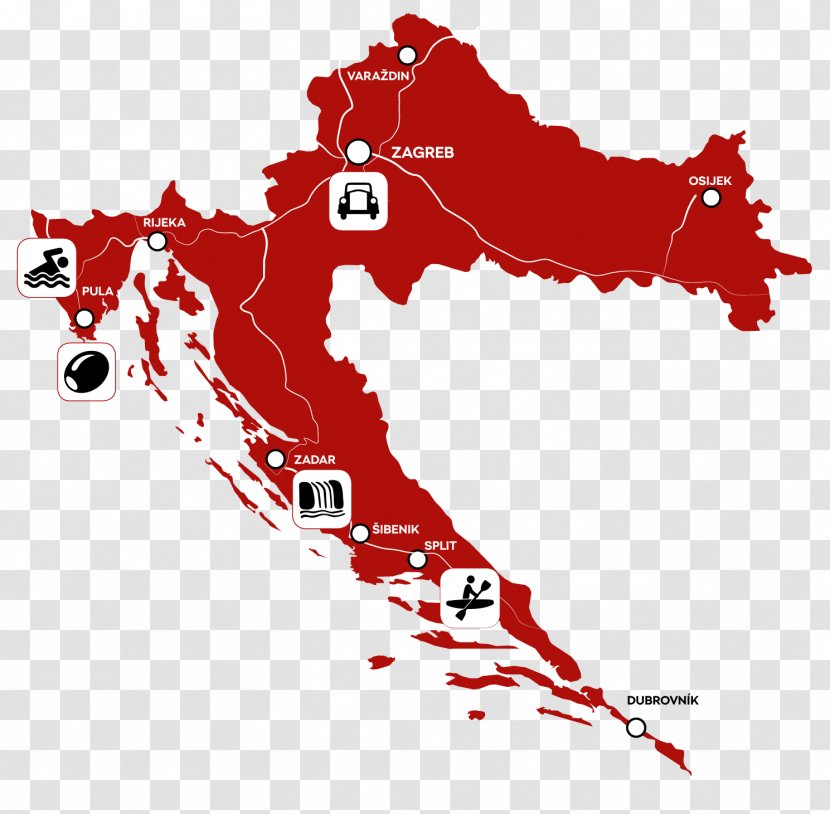 Royalty-free Vector Map Croatia - Illustrator Transparent PNG