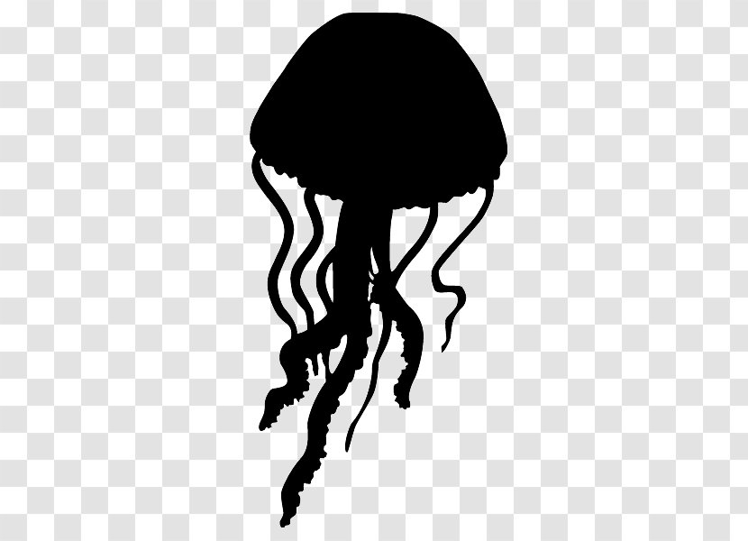 Jellyfish Silhouette Stencil Clip Art - Wall Decal Transparent PNG