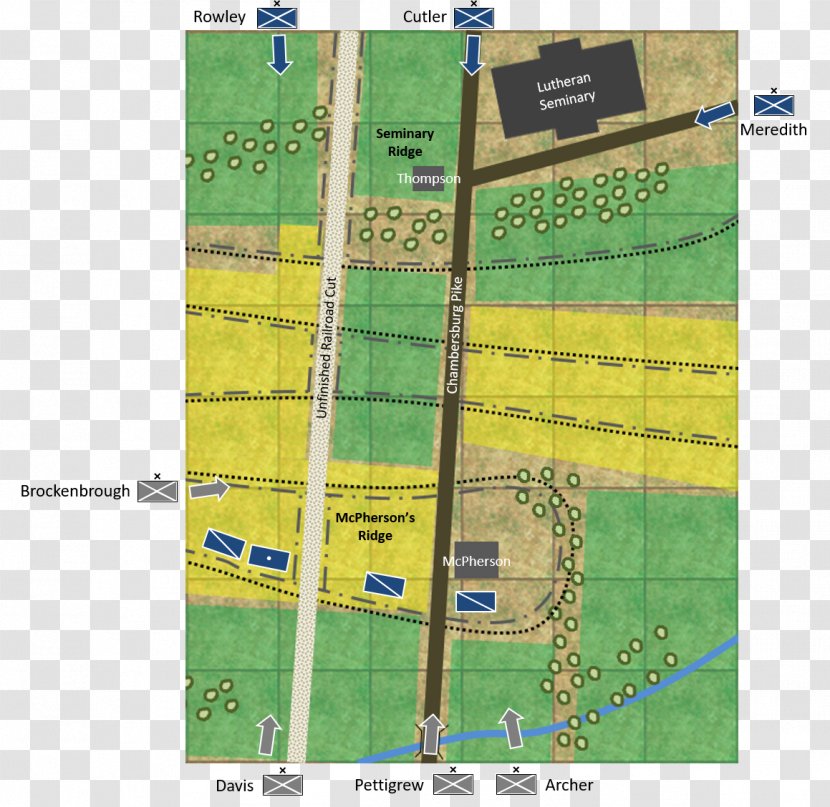 Map McPherson Ridge Land Lot Buford - Wargaming Transparent PNG