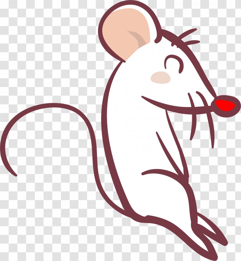 Clip Art - Cartoon - Painted White Mouse Transparent PNG