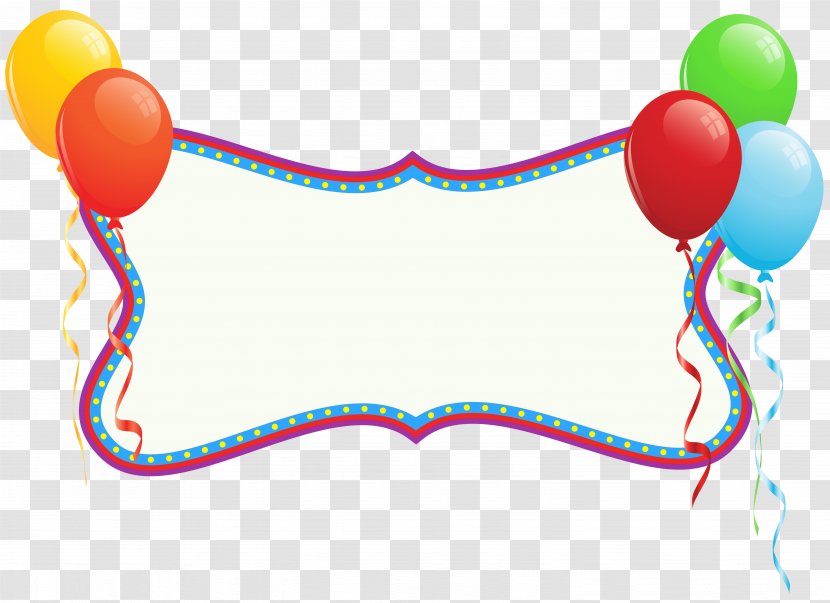 Birthday Cake Gift Clip Art - Party Supply - Holiday Banner With Balloons Clipart Transparent PNG