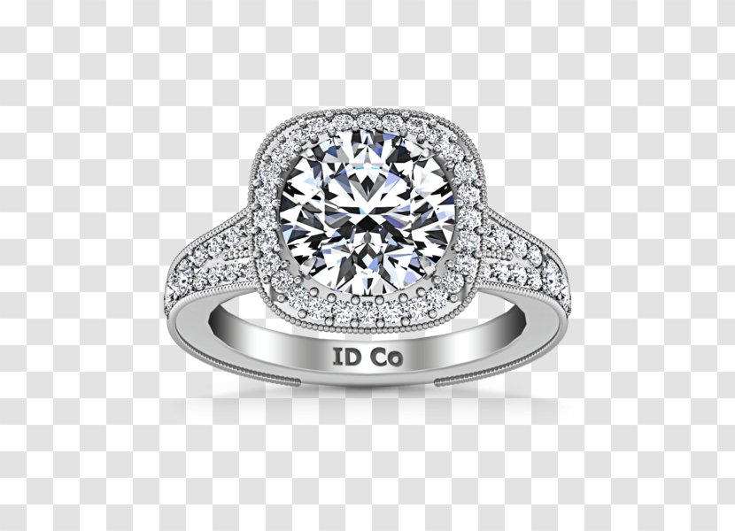 Diamond Engagement Ring Solitaire Bezel - Moissanite - Halo Transparent PNG