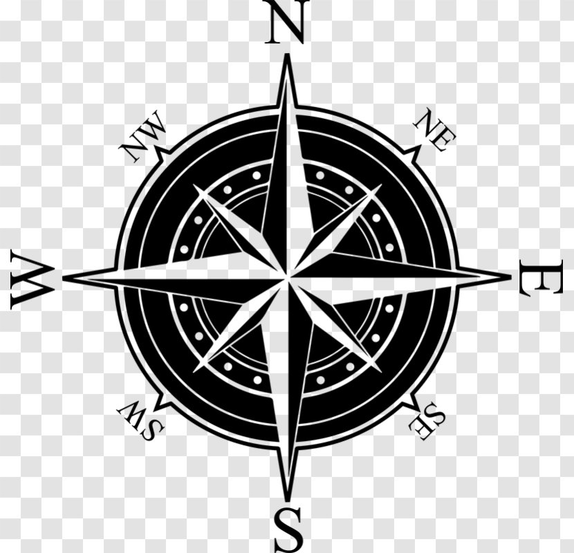Compass Rose Hotel Wind - Monochrome Photography - Rosedesvents Transparent PNG