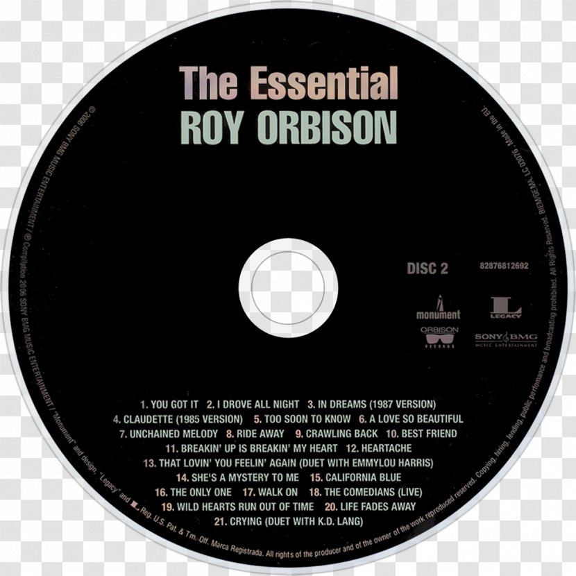 Compact Disc The Essential Alice In Chains LCD Soundsystem Phonograph Record - News - Roy Orbison And Friends A Black White Night Transparent PNG