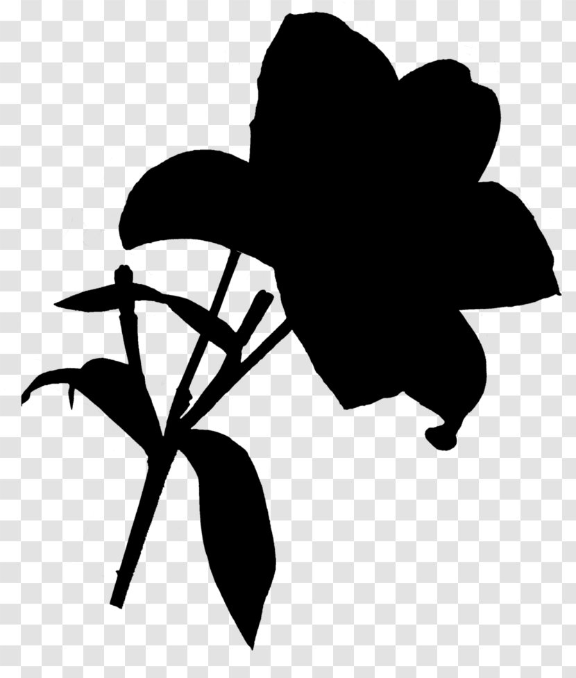 Clip Art Leaf Silhouette Plant Stem Flowering - Herbaceous - Stencil Transparent PNG