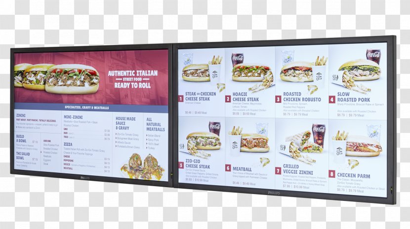 Cafe Menu Restaurant Digital Signs Food - Interactive Kiosks Transparent PNG