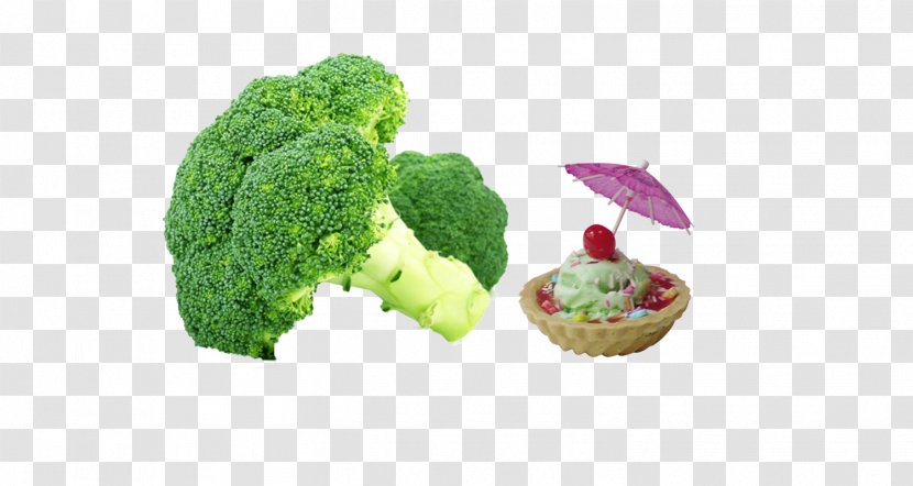 Broccoli Vegetable Food Fruit Cauliflower - Salad - Ice Cream Transparent PNG