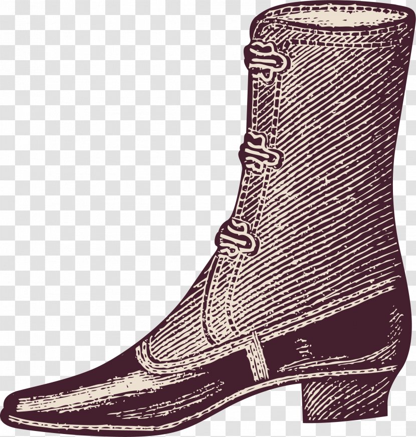 Boot Shoe - Hand Painted Brown Boots Transparent PNG