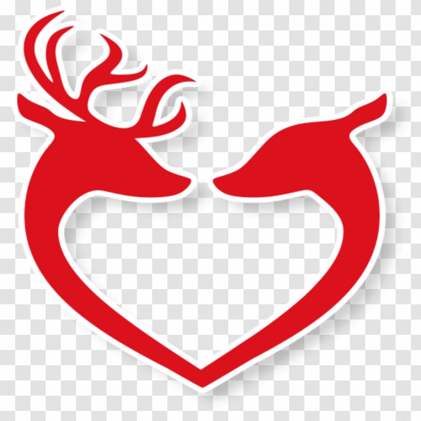 Red Deer Antler Clip Art Elk - Heart Transparent PNG