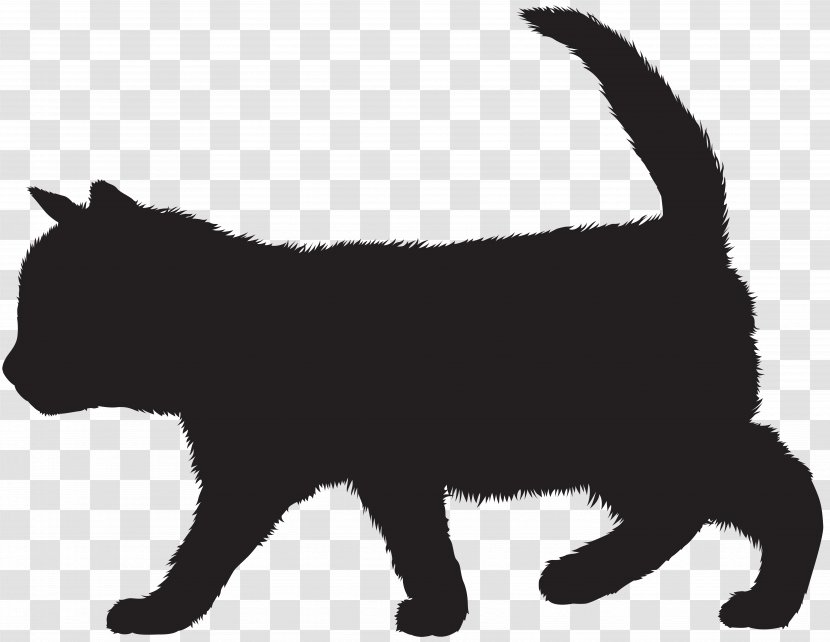 Kitten Black Cat Silhouette - Pet - Clip Art Image Transparent PNG