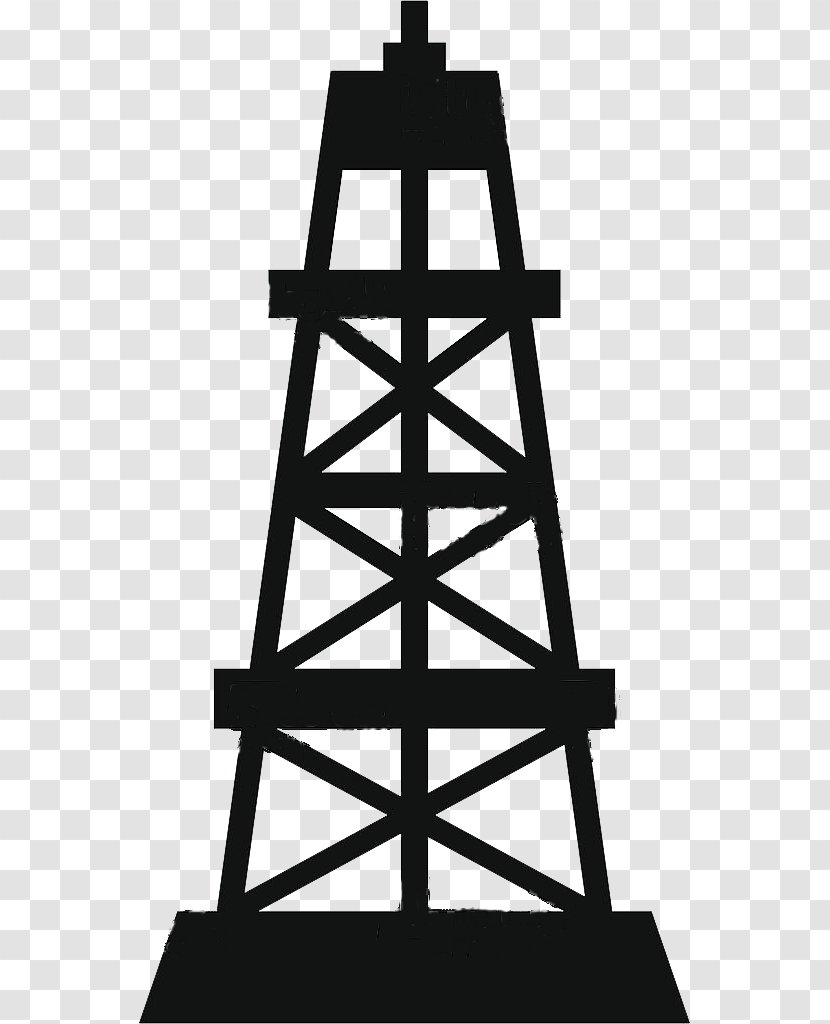 Drilling Rig Oil Platform Derrick Well Blowout - Monochrome Transparent PNG