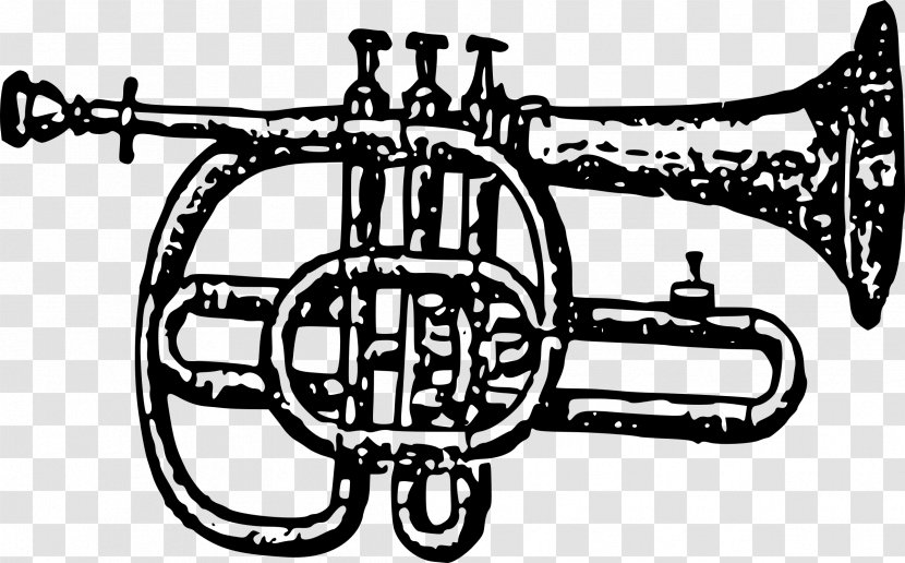 Cornet Trumpet Mellophone Bugle Musical Instruments - Watercolor Transparent PNG