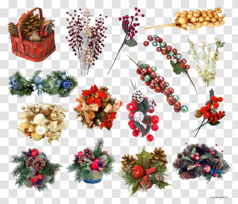 Christmas Ornament Floral Design Clip Art - Fruit - Armygreen Transparent PNG