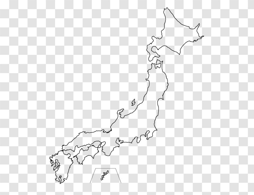 Japan Blank Map World - Line Art Transparent PNG