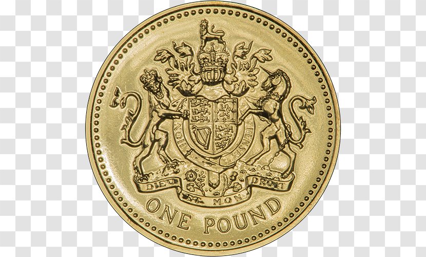 One Pound Dollar Coin Sterling Bullion - Gold Transparent PNG