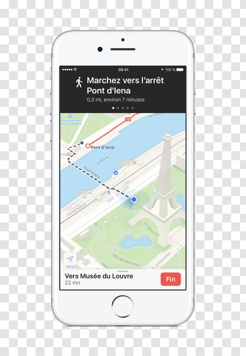 Apple Maps Rapid Transit Transport - Information - Paris Postcard Transparent PNG