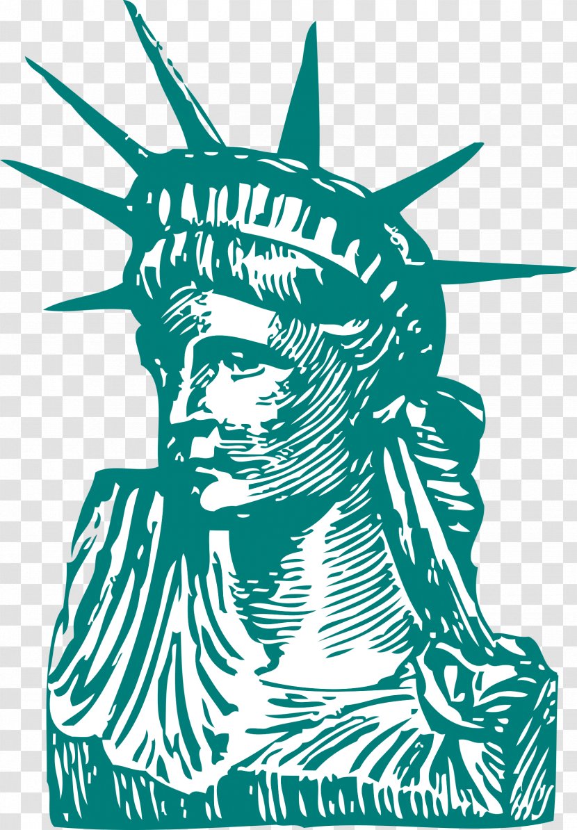 Statue Of Liberty Drawing Cartoon Clip Art - Wing Transparent PNG