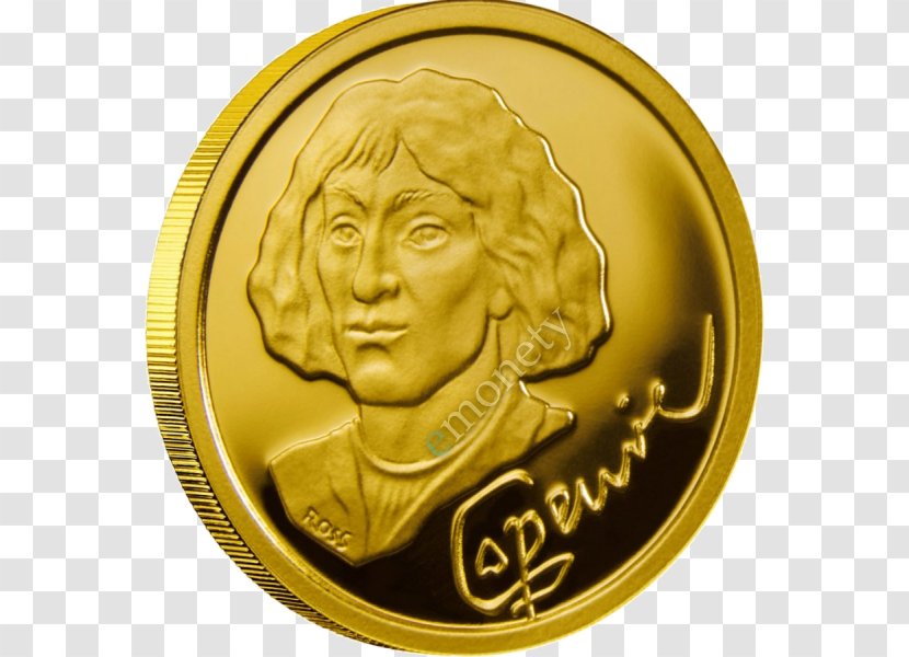 Gold Coin Nicolaus Copernicus: Father Of Modern Astronomy Greece - Metal Transparent PNG