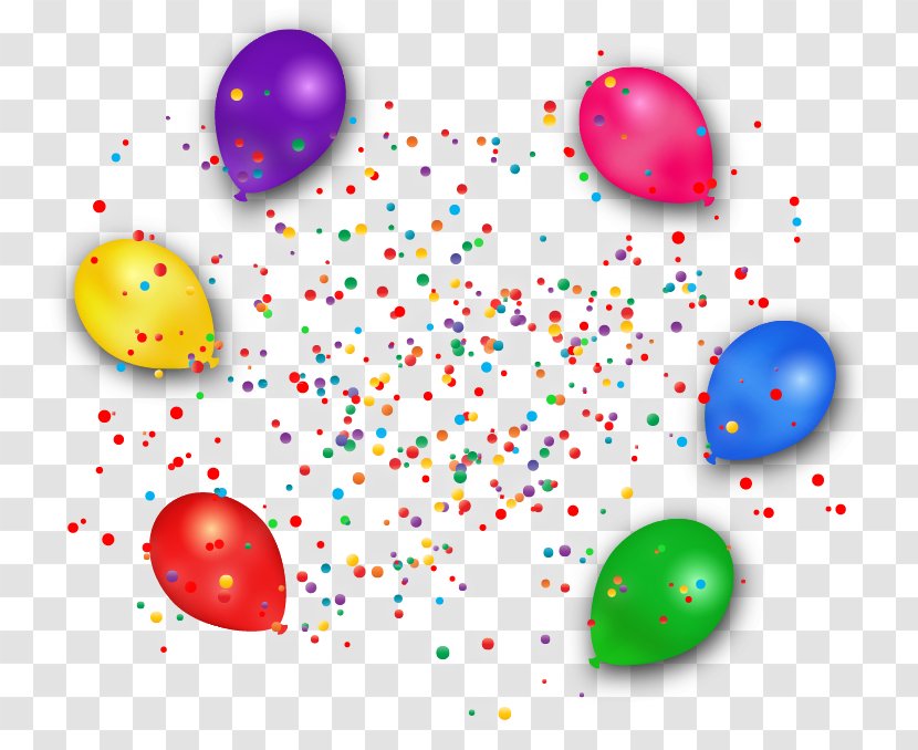 Paper Balloon Confetti Clip Art - Colored Balloons And Transparent PNG