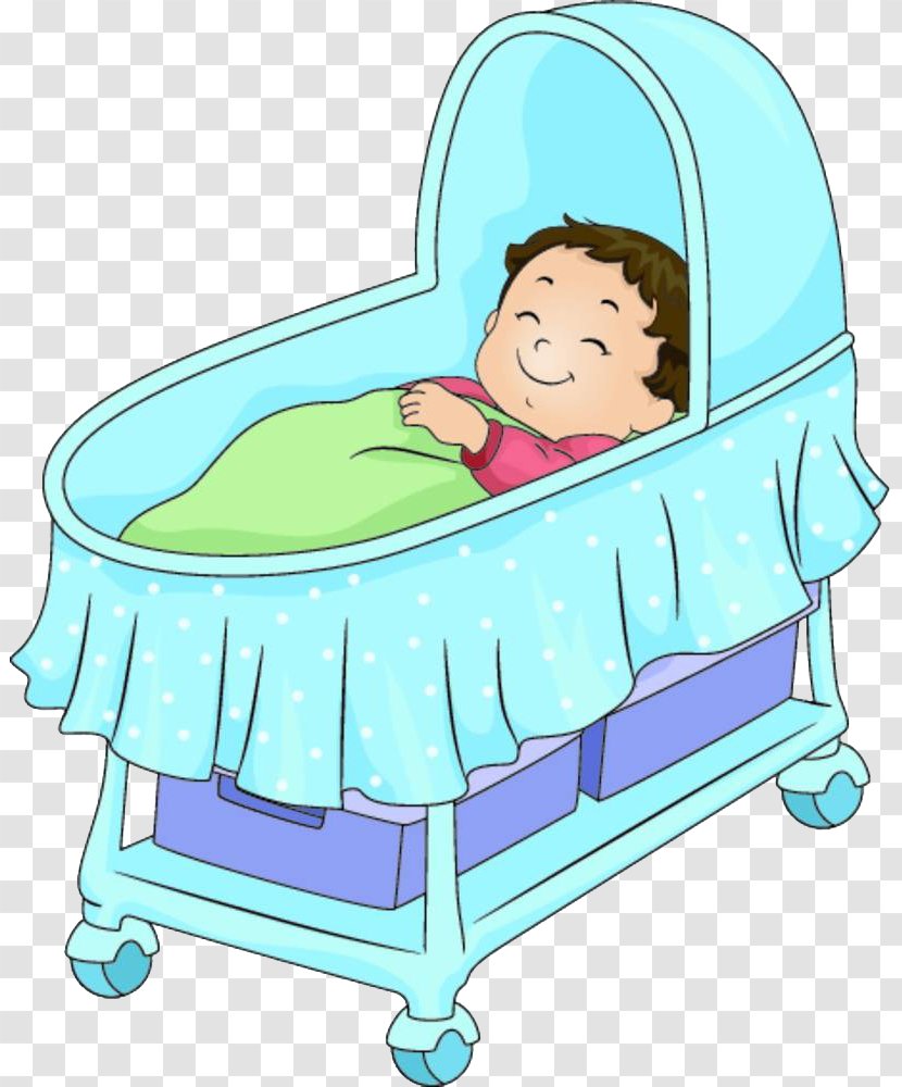 Infant Bed Cartoon Illustration - Royaltyfree - A Baby In Pram Transparent PNG