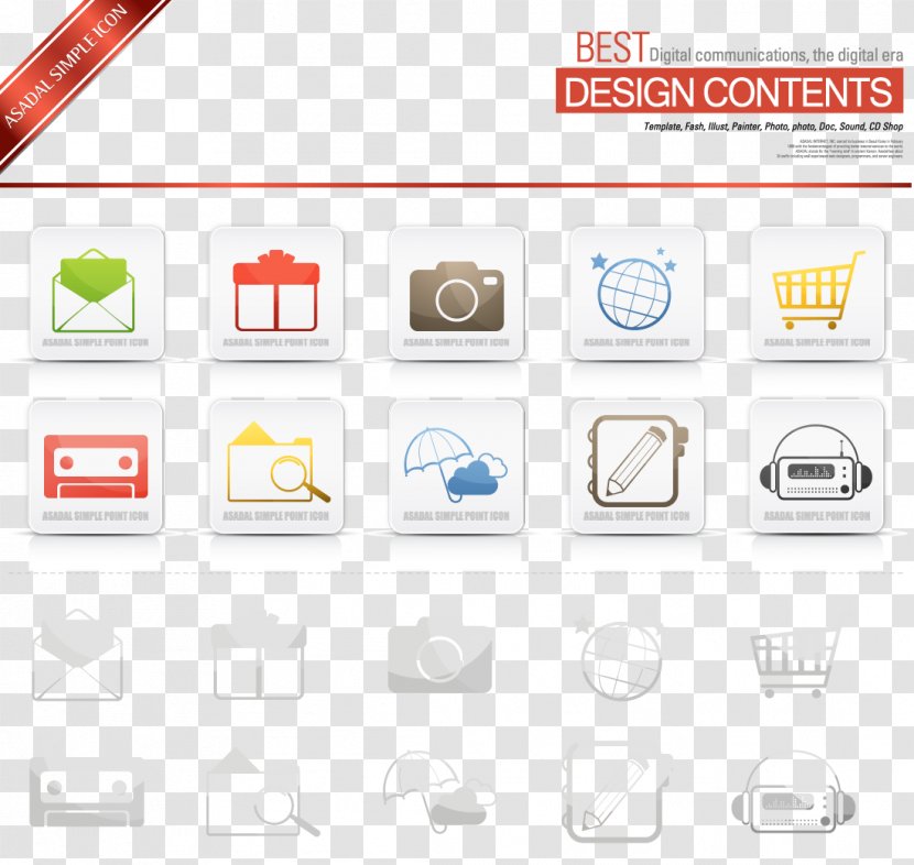 Icon Design Euclidean Vector Download - User Interface - Life Tool Envelope Camera Umbrella Transparent PNG