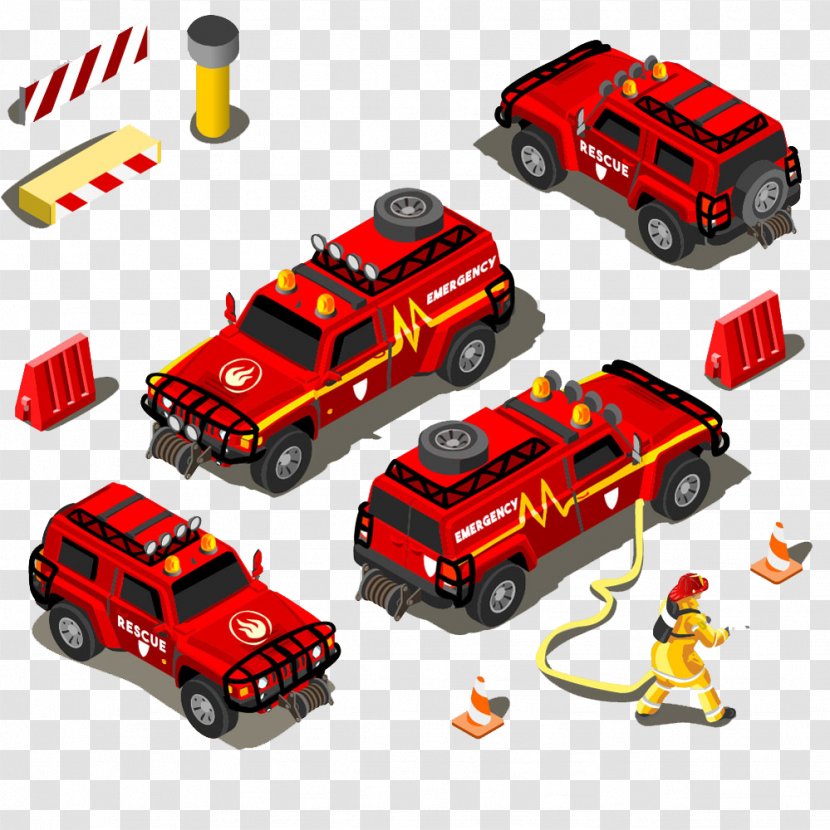 Firefighter Royalty-free Rescue Clip Art - Photography - Hand-drawn Cartoon Fire Truck Transparent PNG