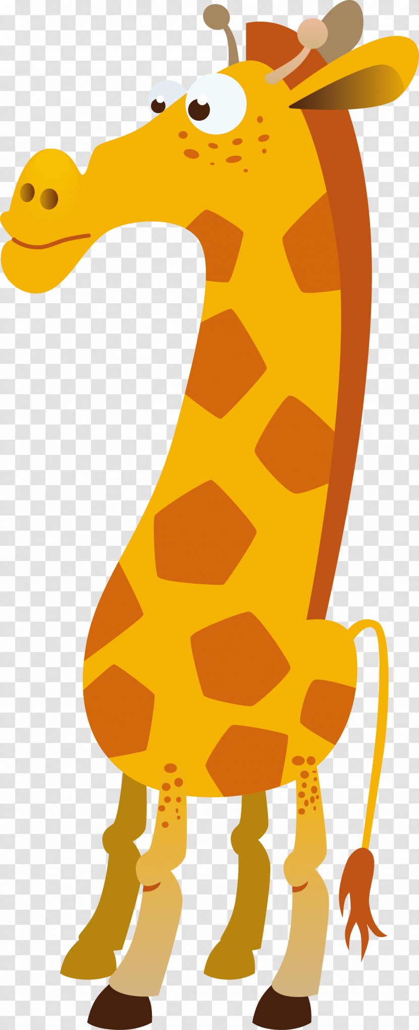 Northern Giraffe Cartoon Animal - Carnivoran - Vector Transparent PNG