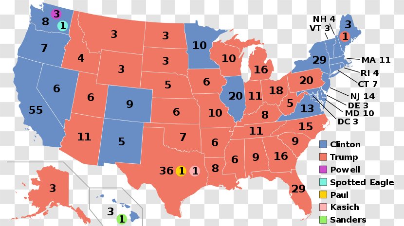 United States Of America US Presidential Election 2016 Electoral College Voting - 2020 Transparent PNG
