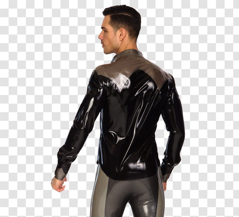 Leather Jacket T-shirt Black M Shoulder - Heart - Shirt Button Transparent PNG