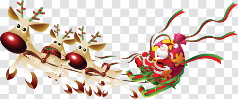 Santa Claus Christmas Template Envelope - Deer - Reindeer Transparent PNG