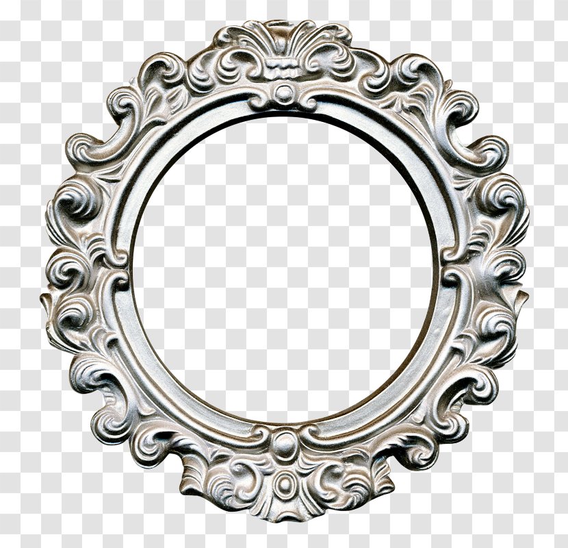 Mirror Metal Oval Circle Silver - Ornament Transparent PNG