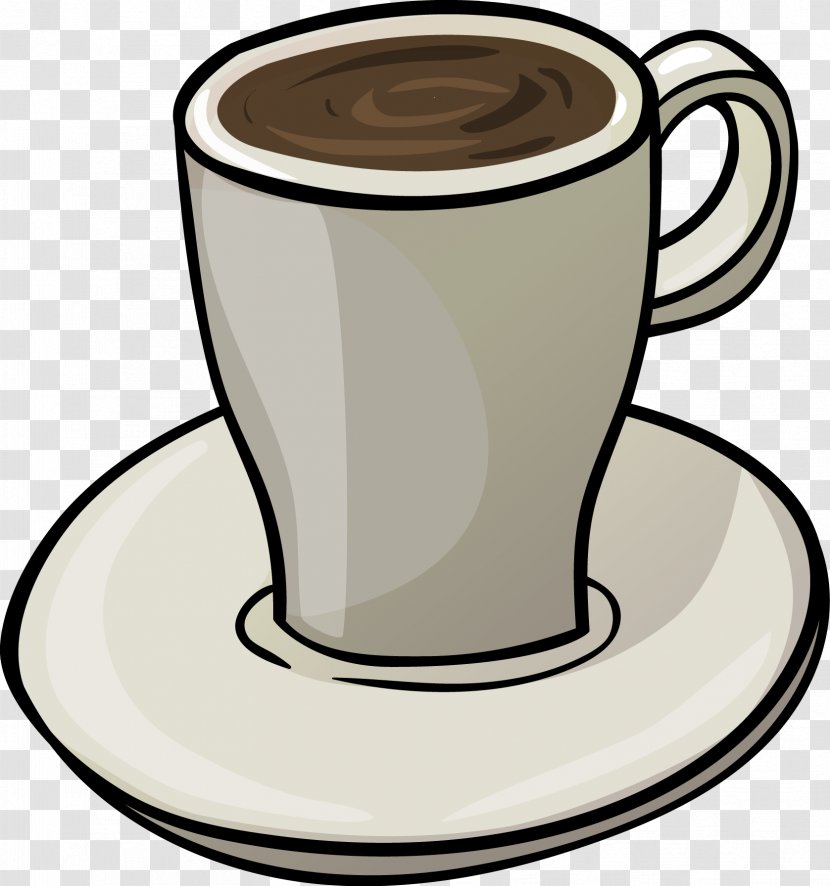Coffee Cup Tea Cafe - White - Cartoon Painted Transparent PNG