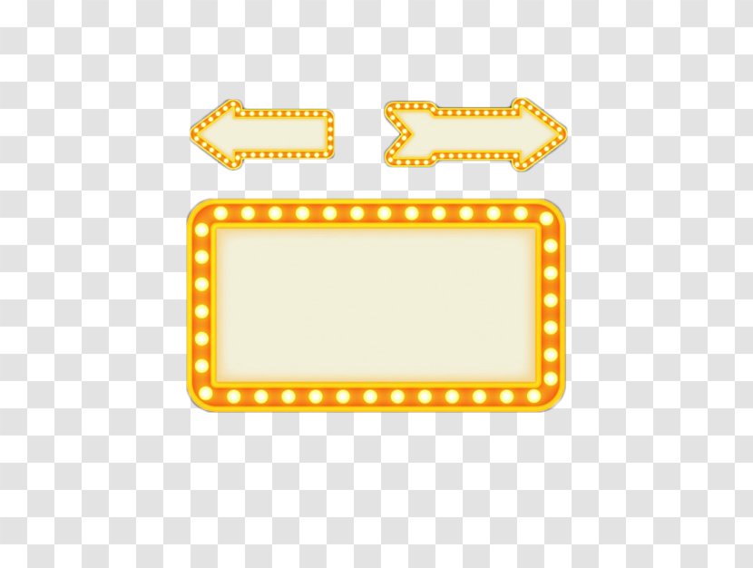 Square Yellow Light Board - Rectangle - Neon Lighting Transparent PNG