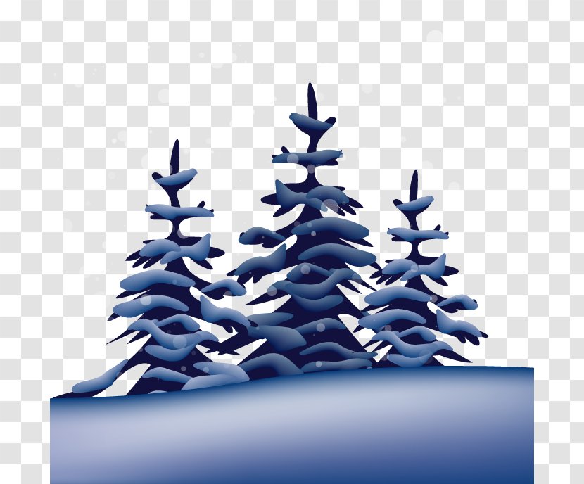 Winter Snow Tree - Pine Family - Vector Transparent PNG