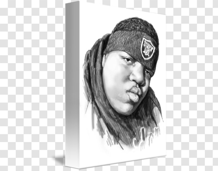 The Notorious B.I.G. Black And White Drawing Portrait Sketch - Nose - Biggie Smalls Transparent PNG