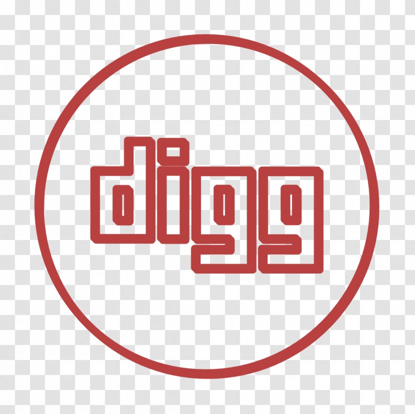 Aggregator Icon Digg Line - Social - Logo Red Transparent PNG