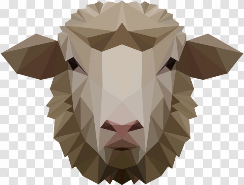 Counting Sheep Low Poly Art - Polygon Transparent PNG