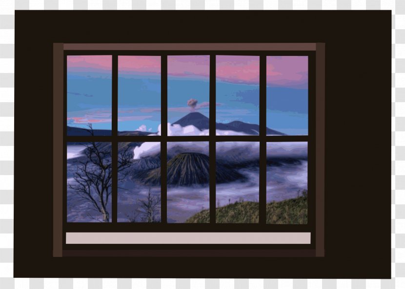 Mountain View Window Treatment Clip Art - Picture Frames Transparent PNG