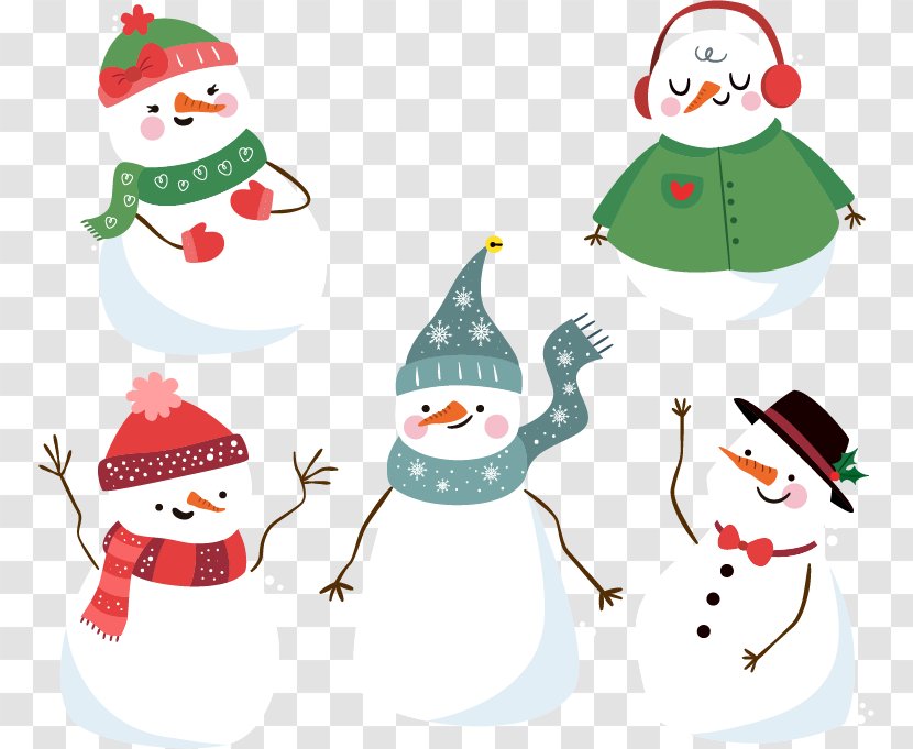 Christmas Ornament Snowman Winter - Snow - Five Cute Transparent PNG