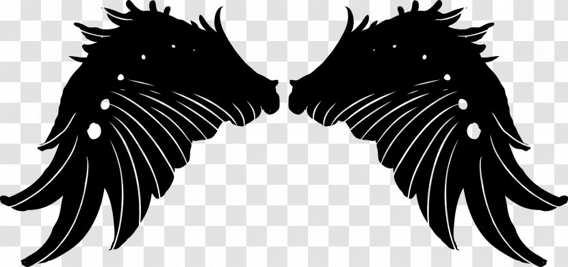Euclidean Vector Vecteur - Neck - Black Tattoo Angel Wings Transparent PNG