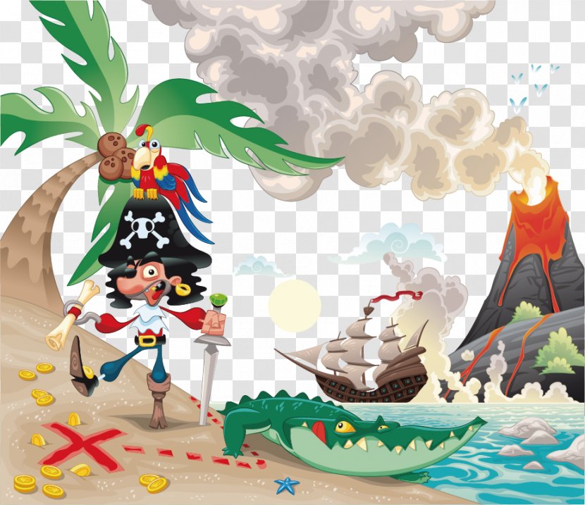 Piracy Illustration - Art - Vector Hand-drawn Cartoon Pirates Transparent PNG