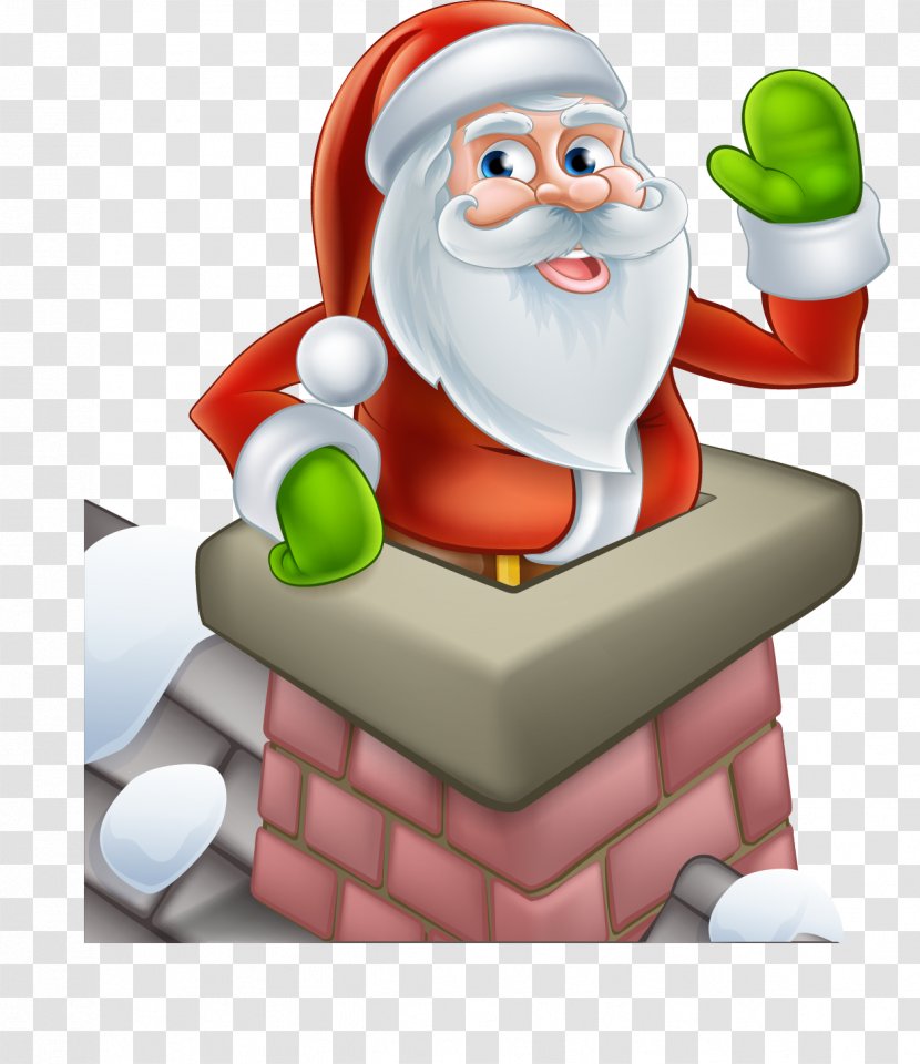 Santa Claus Cartoon Chimney Illustration Transparent PNG