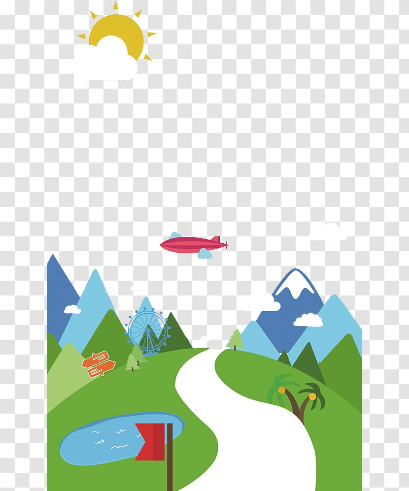 Flat Design Illustration - Wing - Country Road Transparent PNG