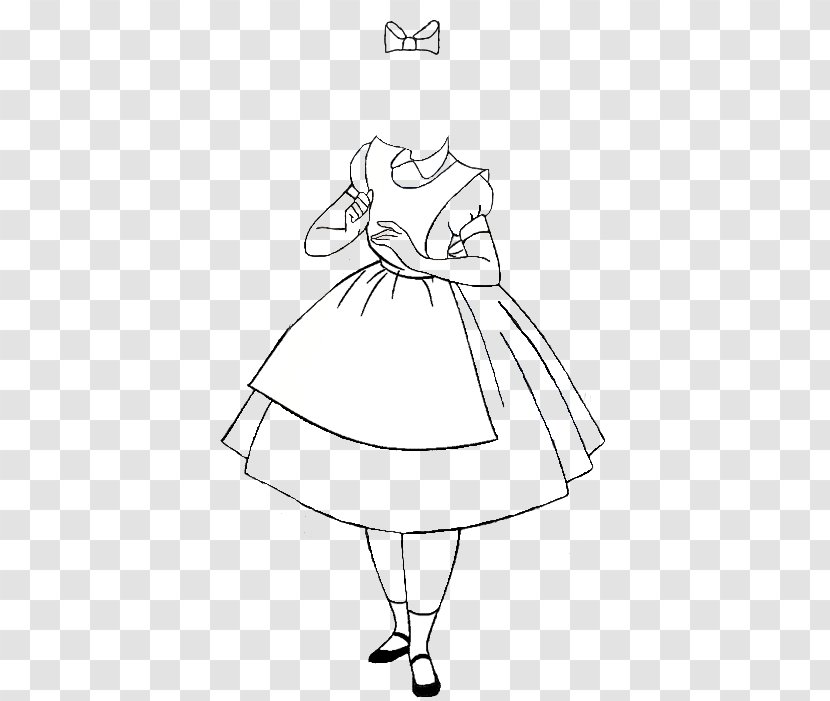 Alice's Adventures In Wonderland Mad Hatter White Rabbit Coloring Book Drawing - Clothing - Alice Dress Transparent PNG