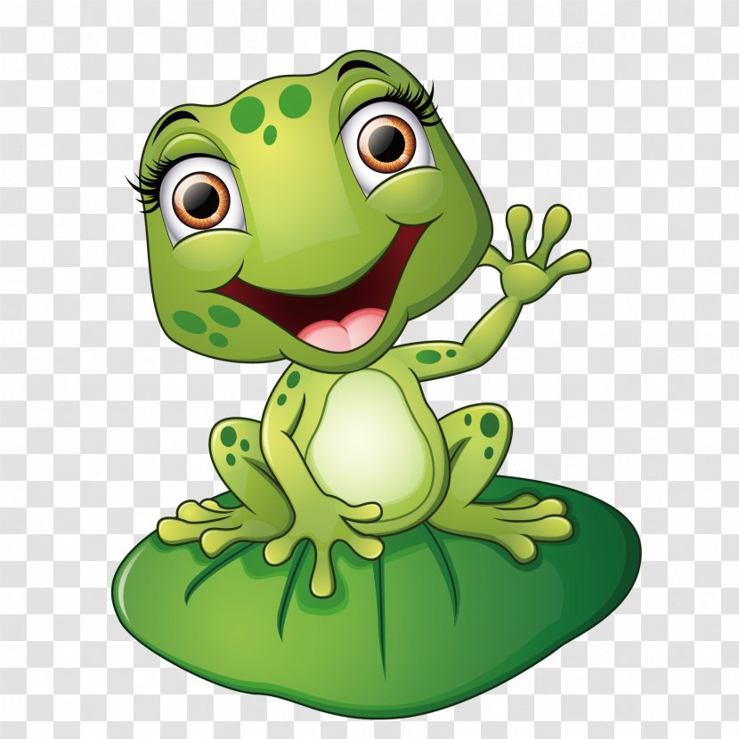 Frog Cartoon Illustration - Royalty Free - The On Lotus Leaf Transparent PNG