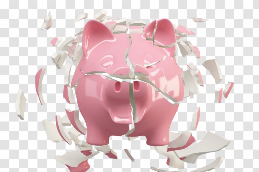 Piggy Bank Saving Money Finance - Cartoon - Crash Transparent PNG